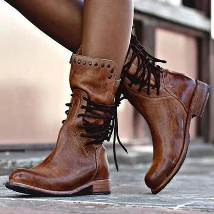 LD | Vintage leren veterlaarzen