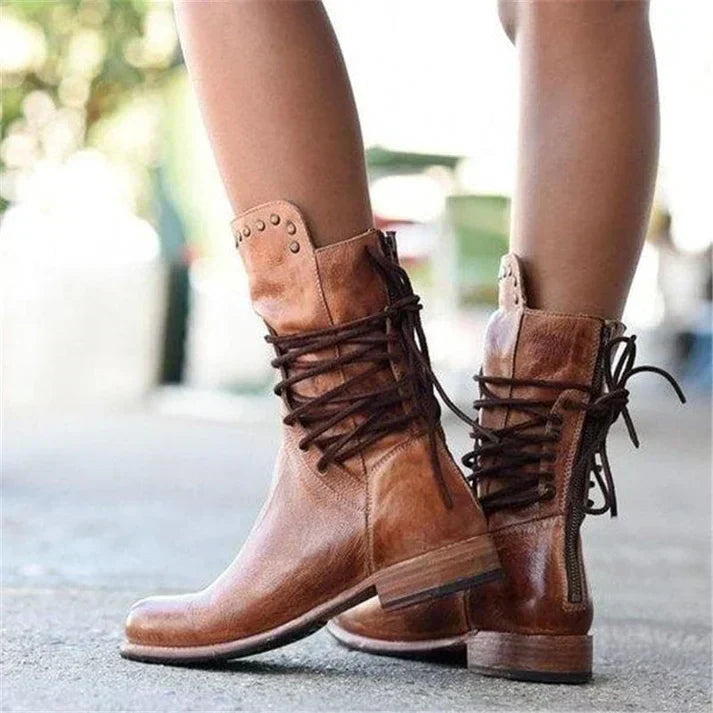 LD | Vintage leren veterlaarzen