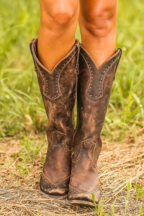 Rustieke western cowboylaarzen