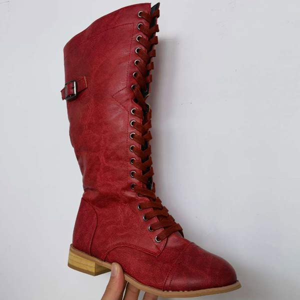 LD | Vintage kniehoge veterlaarzen