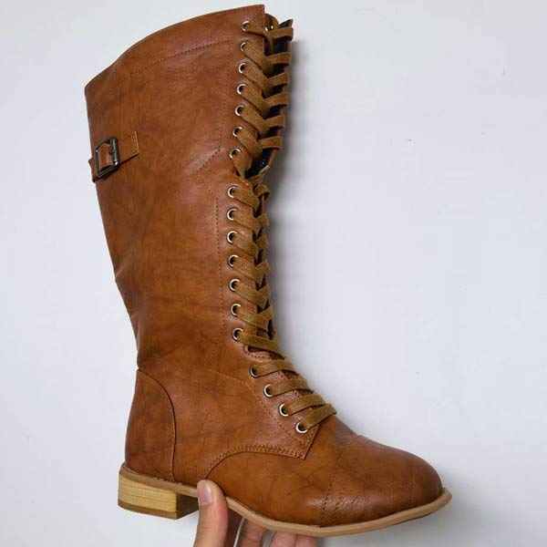 LD | Vintage kniehoge veterlaarzen