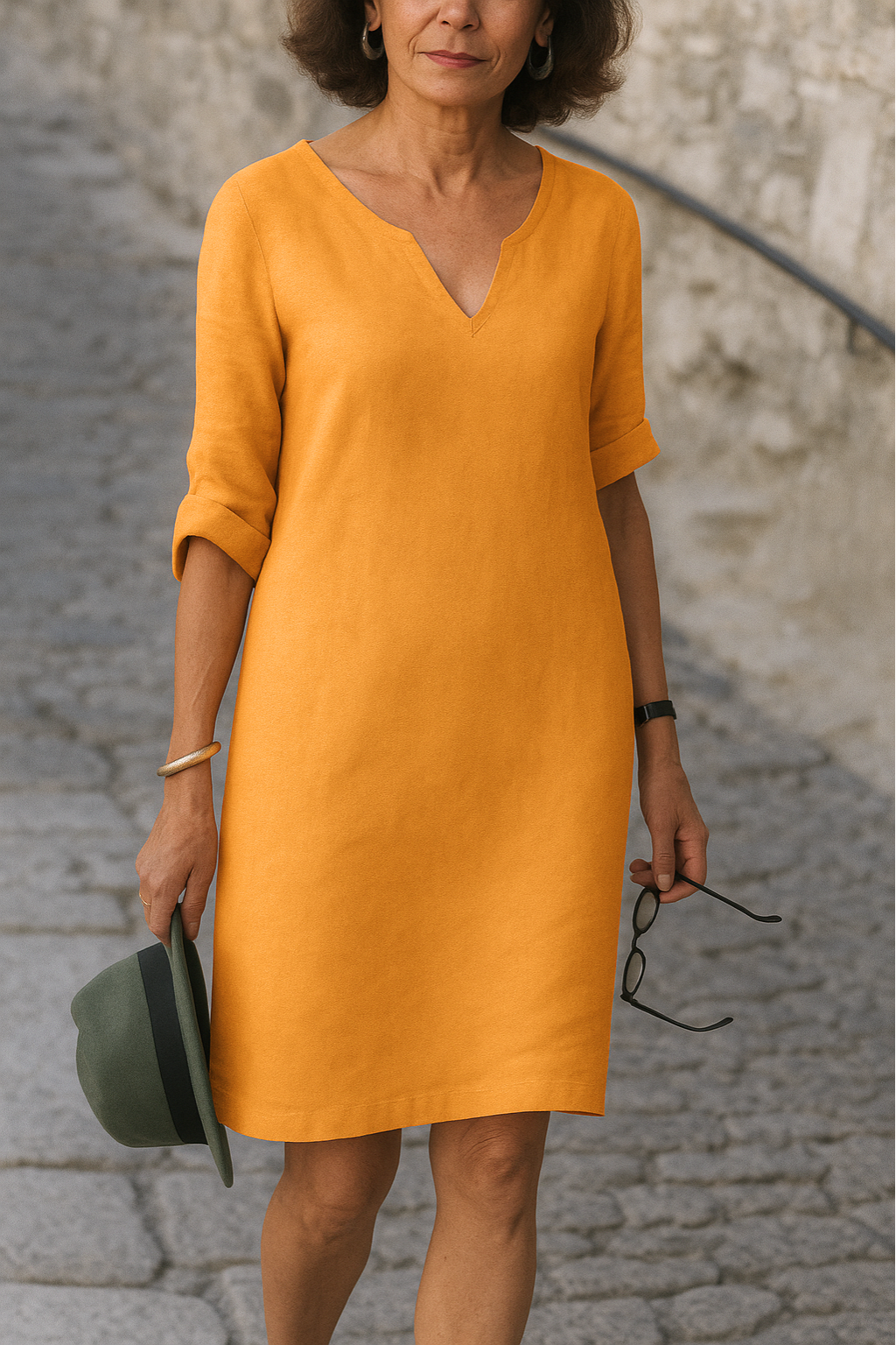 LD | Elegante jurk met V-hals