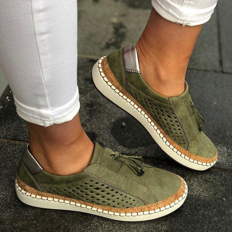 LD | Slip-on sneakers met kwastdetail