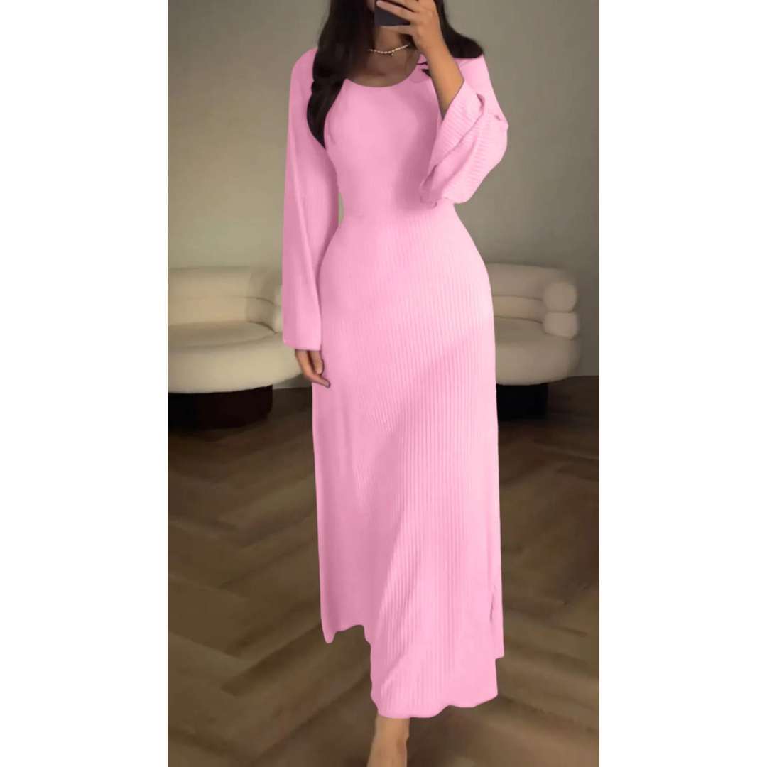 LD | Elegante geribde maxi jurk