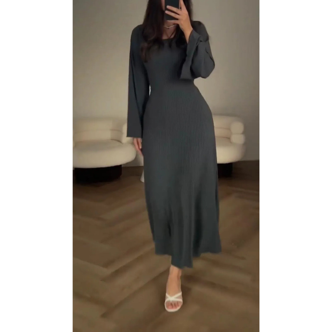LD | Elegante geribde maxi jurk