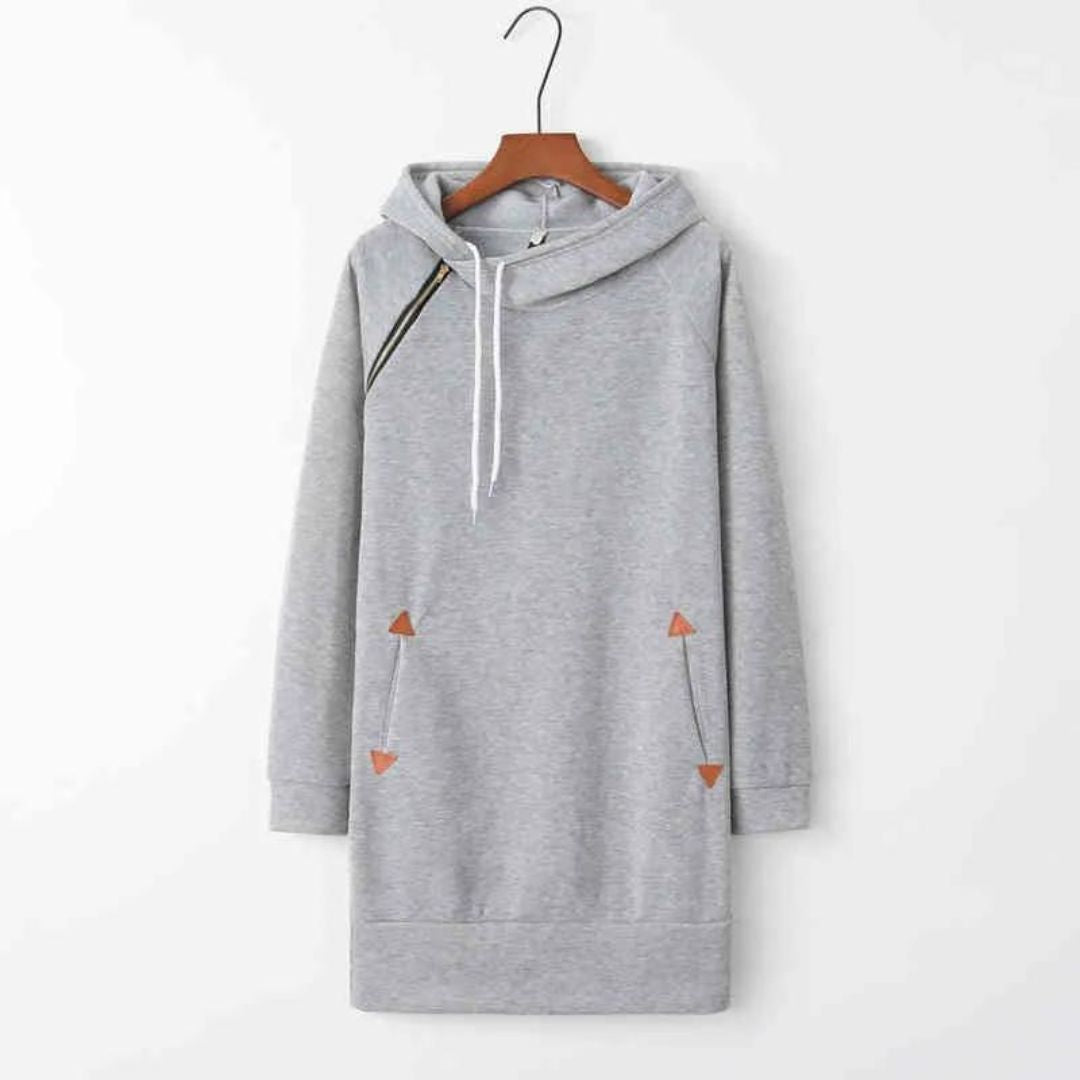 LD | Casual sweatshirt jurk met capuchon en zakken