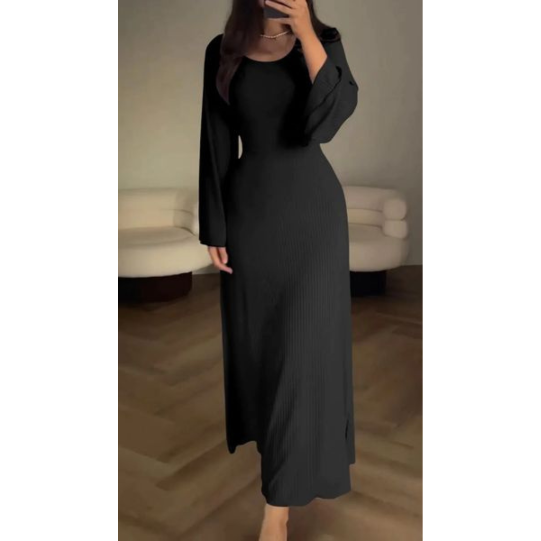 LD | Elegante geribde maxi jurk