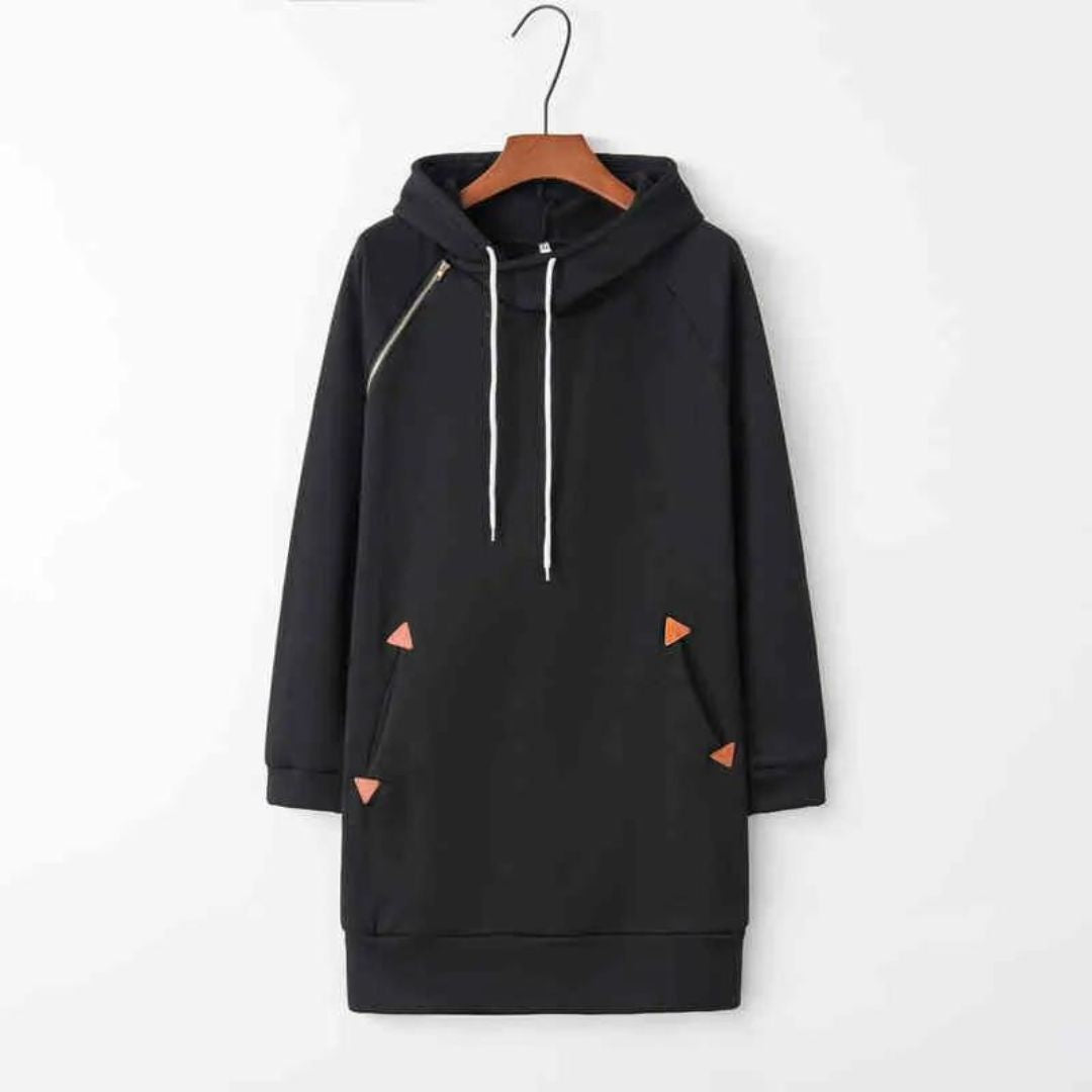 LD | Casual sweatshirt jurk met capuchon en zakken