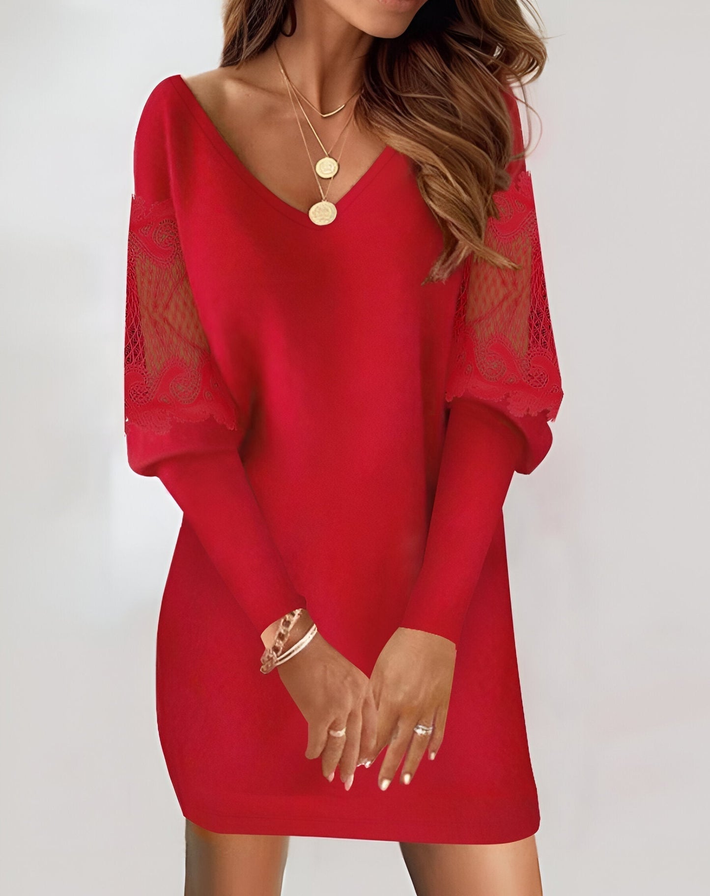 LD | Elegante midi-jurk met lange mouwen
