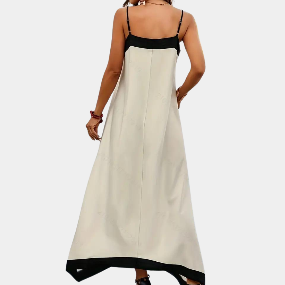 LD Dames zomer maxi jurk met spaghetti bandjes