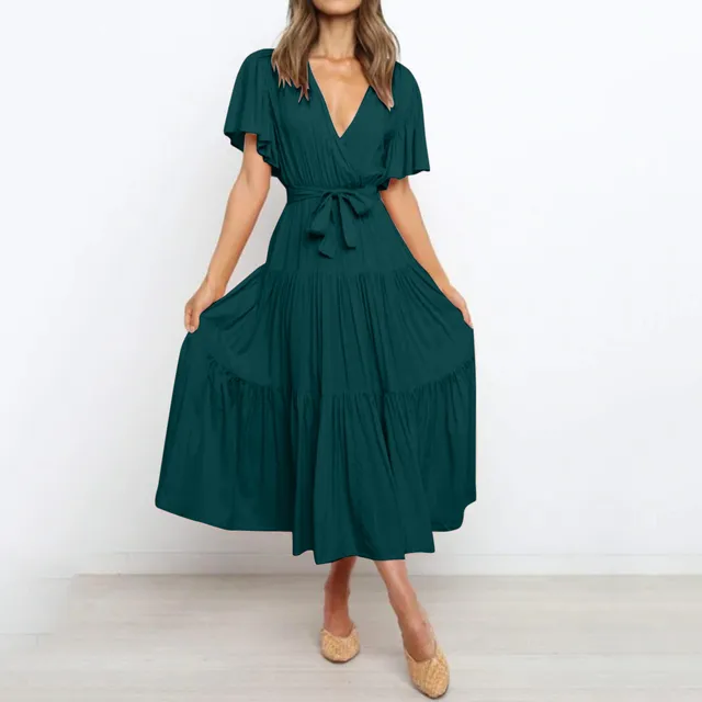 LD | Maxi jurk met diepe V-hals