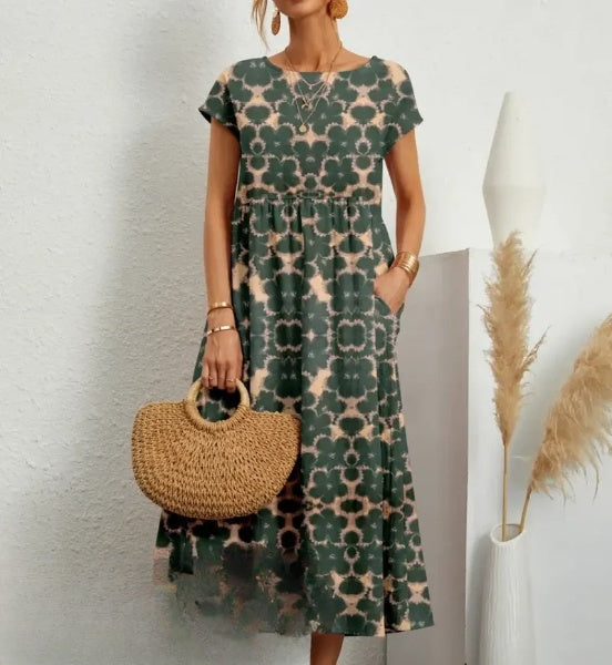 LD | Elegante midi-jurk met bloemenprint