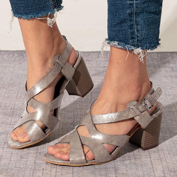 LD | Sandalen met lage blokhak