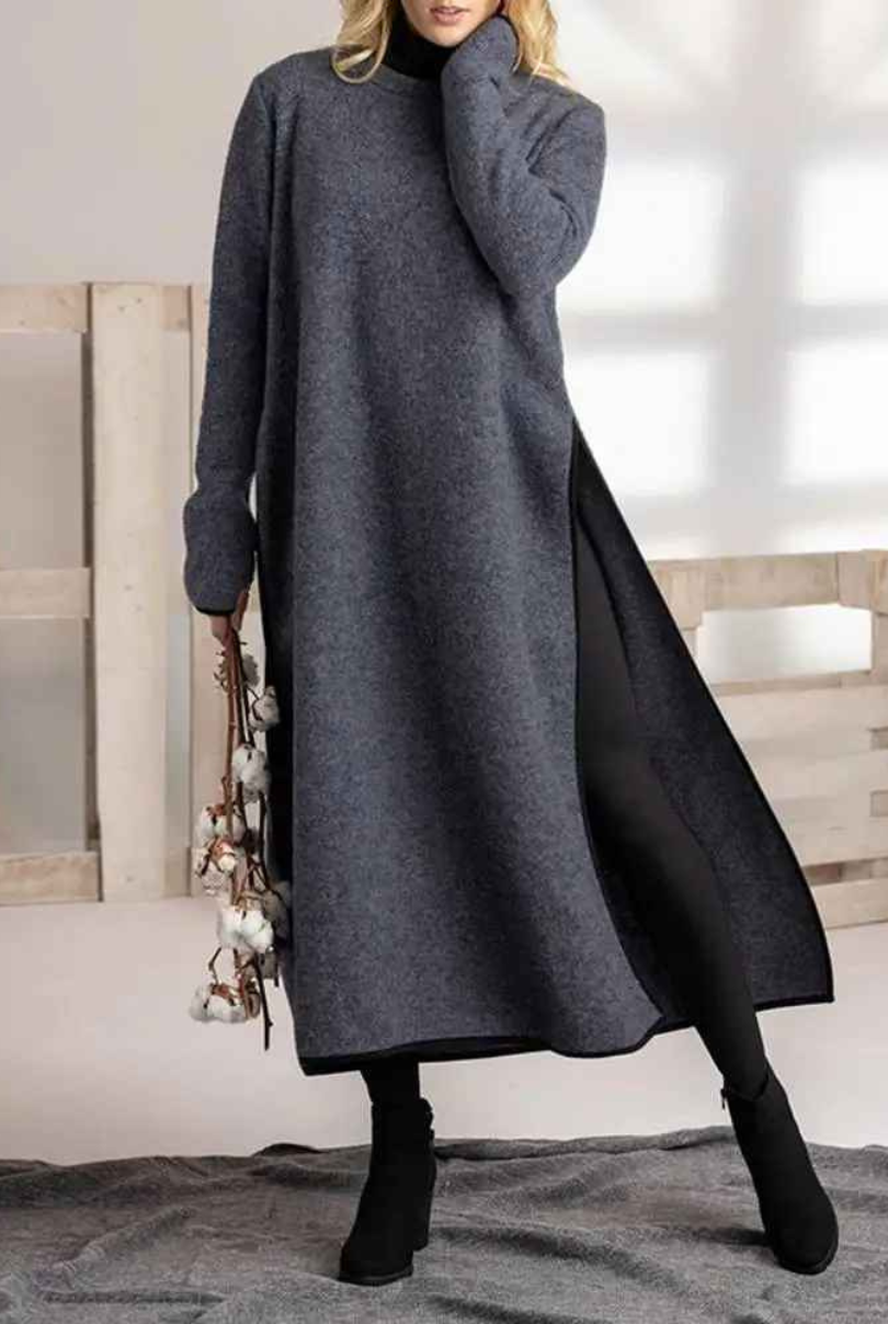 LD | Gezellige maxi jurk in een gelaagde look