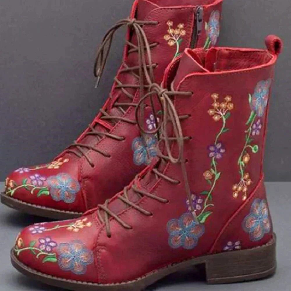 LD | Casual veterlaarzen met bloemen