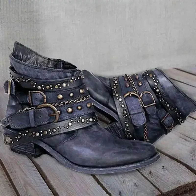 Rockstar Chic enkellaarsjes met studs