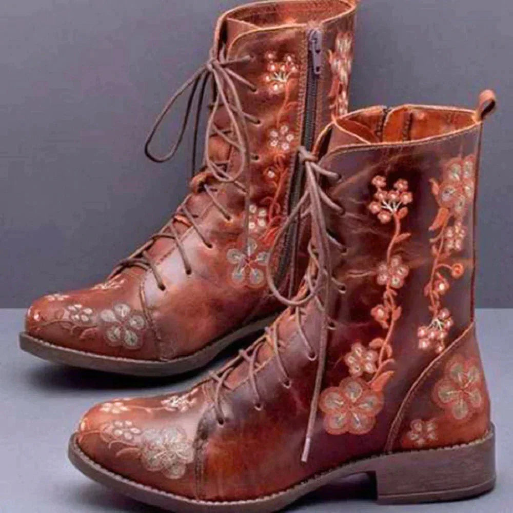 LD | Casual veterlaarzen met bloemen