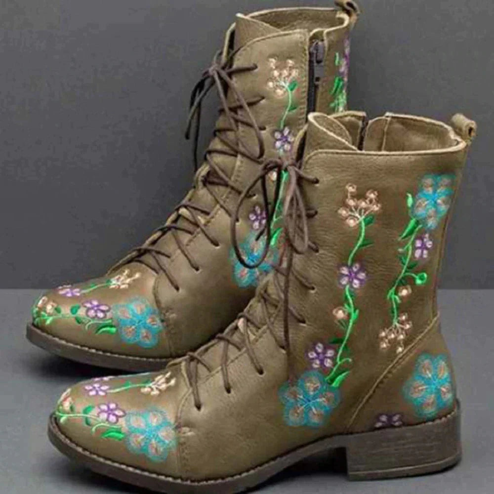 LD | Casual veterlaarzen met bloemen