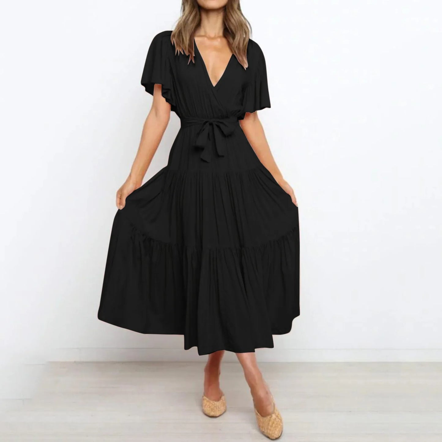 LD | Maxi jurk met diepe V-hals