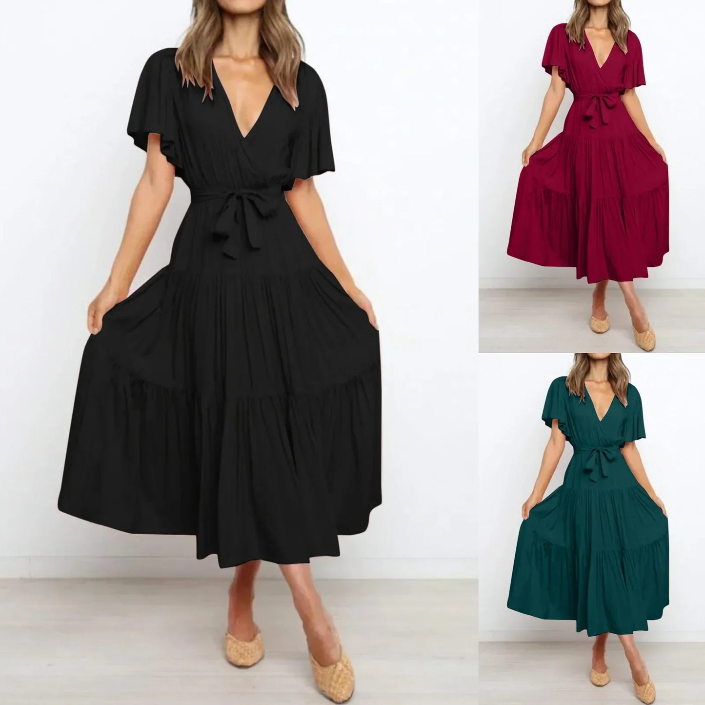 LD | Maxi jurk met diepe V-hals