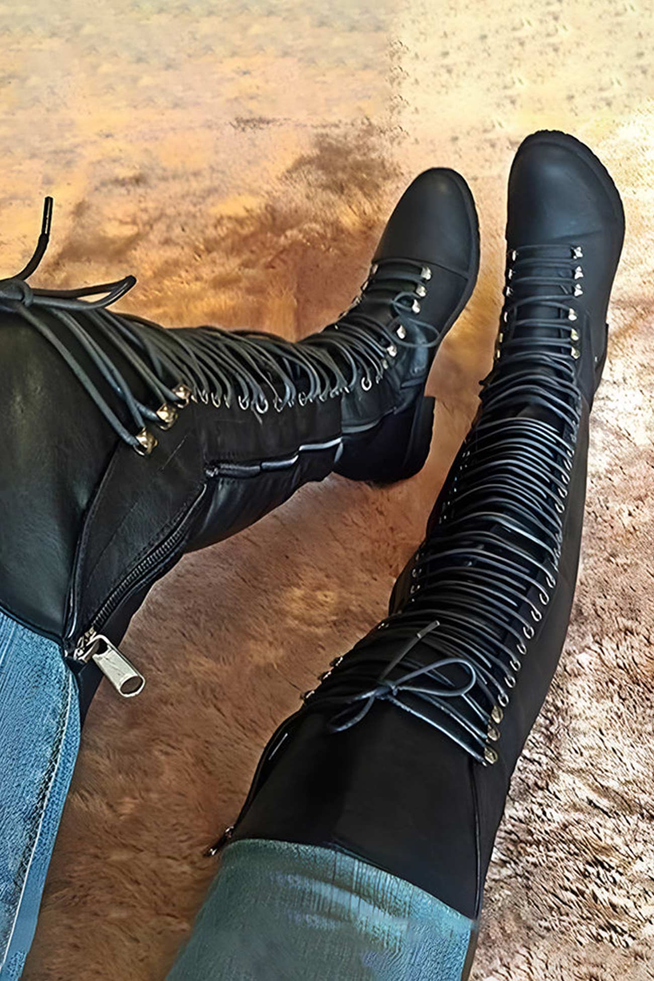 LD | Over-the-knee laarzen met veters