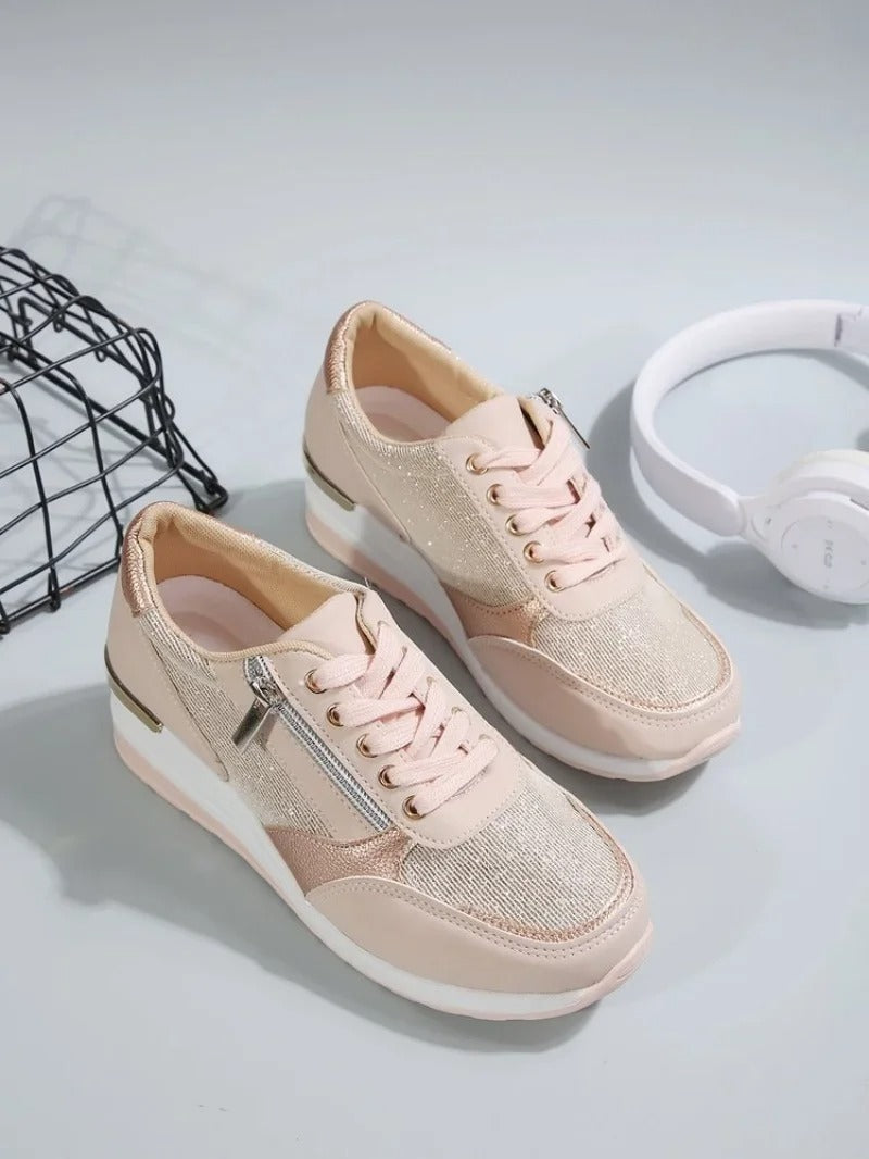 LD | Metallic sneakers met rits
