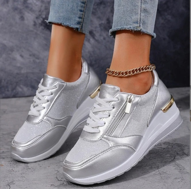 LD | Metallic sneakers met rits