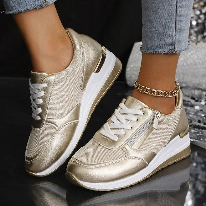 LD | Metallic sneakers met rits