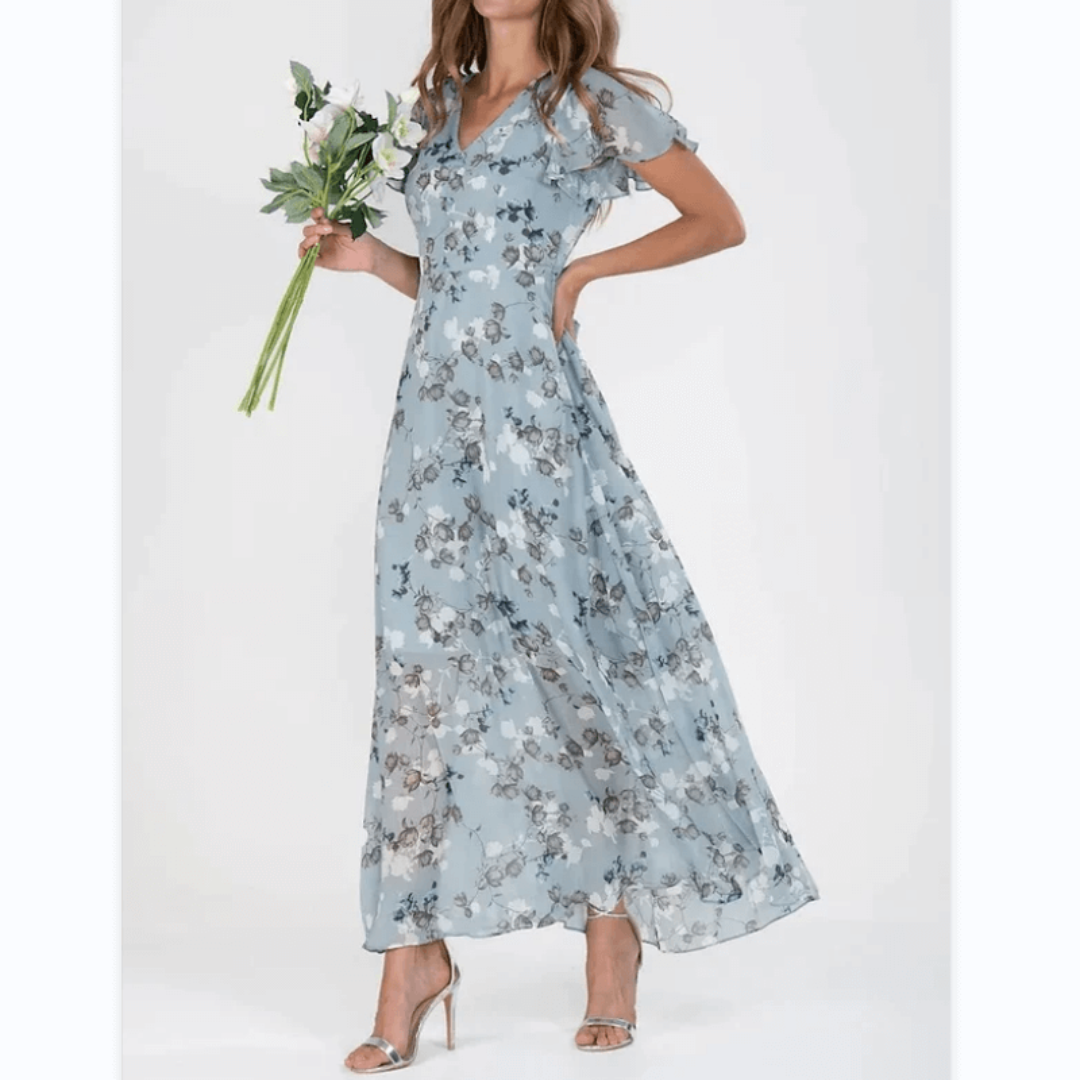 LD | Zomer Formele Bloemen Bruiloft Jurk | Maxi