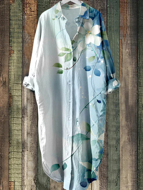 LD | Midi-jurk met knoopjes en bloemenprint