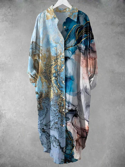 LD | Midi-jurk met knoopjes en bloemenprint
