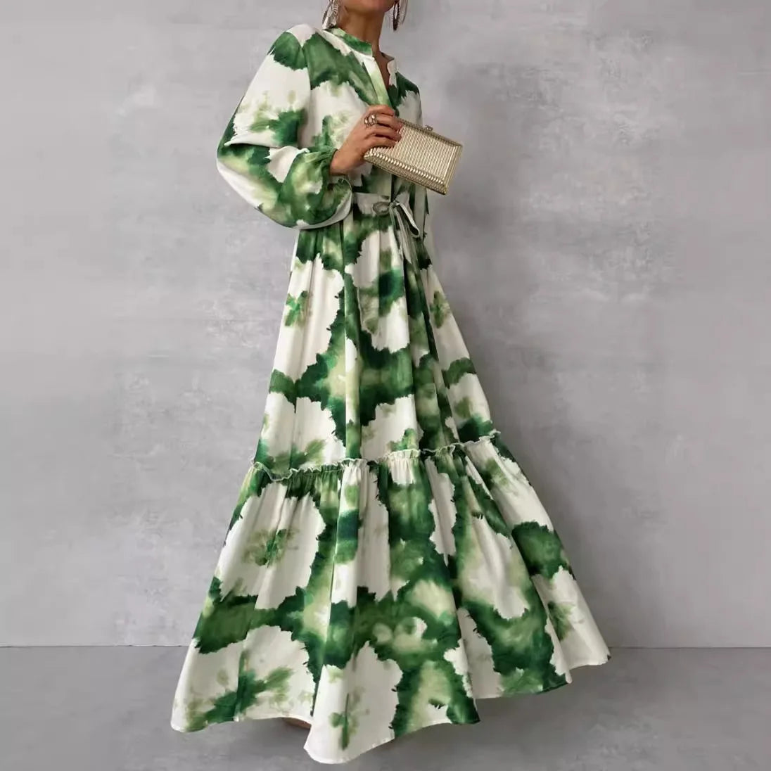 LD | Cerena - Elegante maxi jurk met lange mouwen