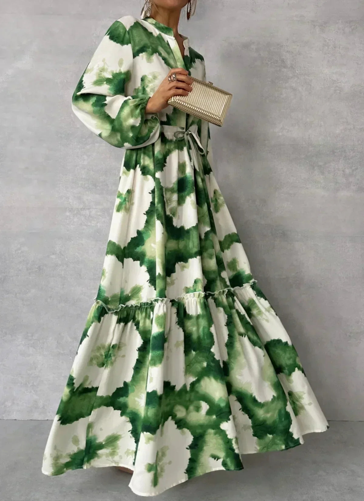 LD | Cerena - Elegante maxi jurk met lange mouwen