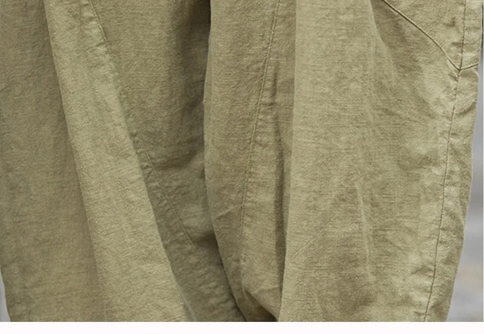 LD | Katoen-linnen Baggy Cargo Broek