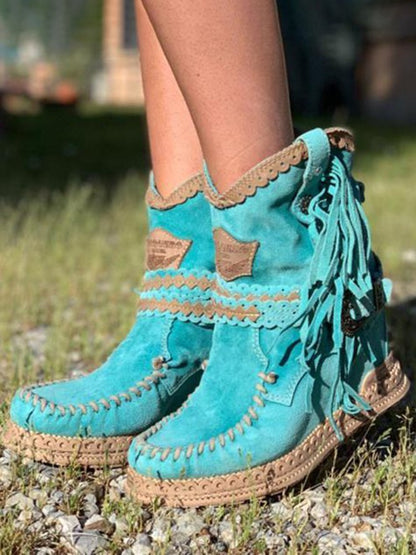 Boho westernlaarzen met franjes