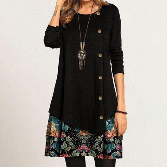 LD | Casual korte vintage jurk met vest voor vrouwen