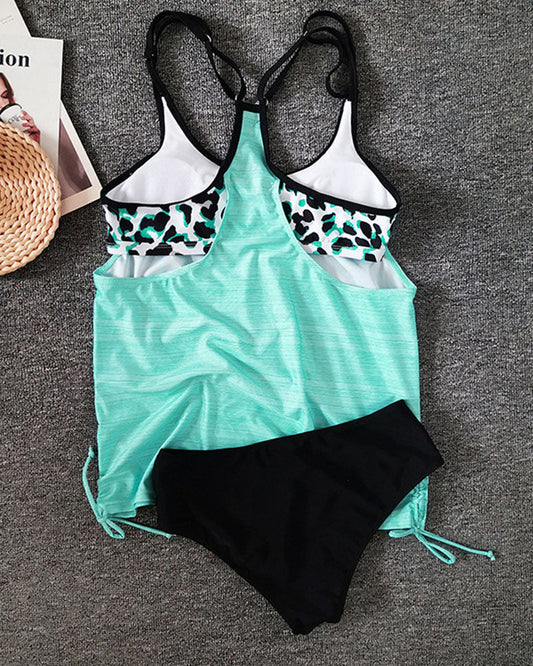 LD | Monochrome tankini met luipaardprint