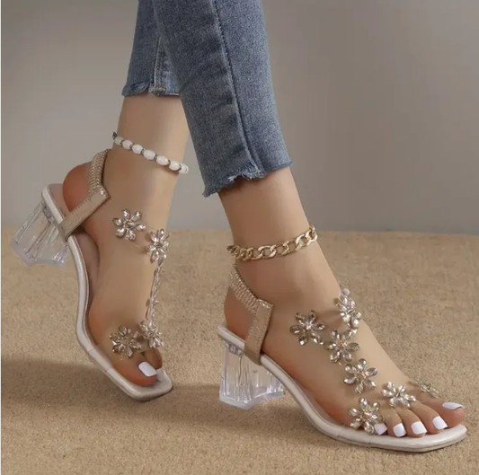 LD | Florale strass hakken