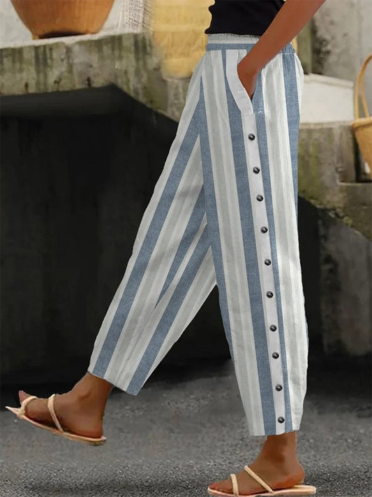 LD | Losse, casual broek met streeppatroon