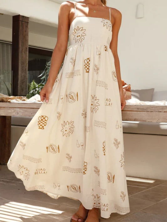 LD | Cool vallende halter maxi jurk met spaghetti bandjes (lange halternek jurk met spaghetti bandjes)