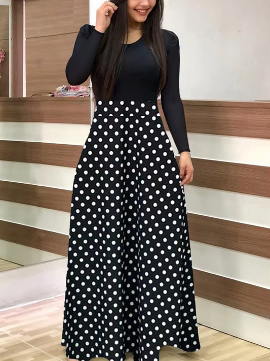 LD | Maxi jurk met stippenprint voor dames