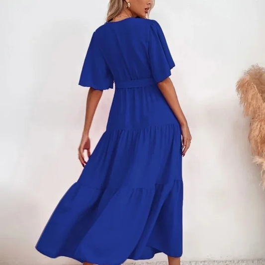 LD | Boho superplie maxi jurk met ruches en vlindermouwen