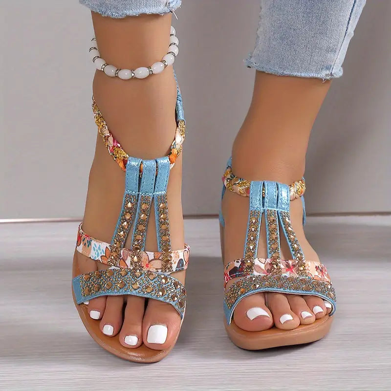 LD | Boho glam strass gevlochten sleehakken