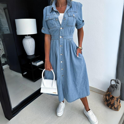 Elegante vintage zomer midi-jurk