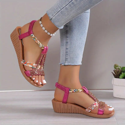 LD | Boho glam strass gevlochten sleehakken
