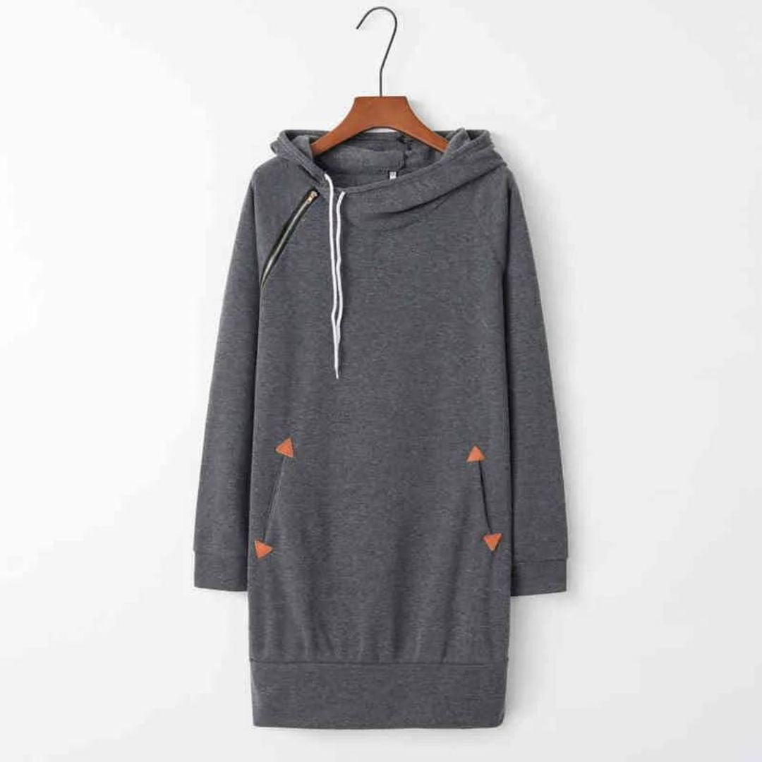 LD | Casual sweatshirt jurk met capuchon en zakken