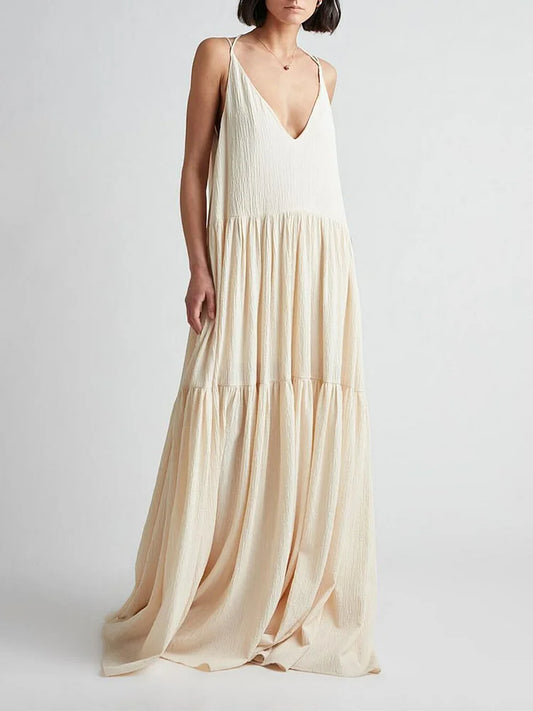 LD | Elegante maxi jurk met V-halslijn