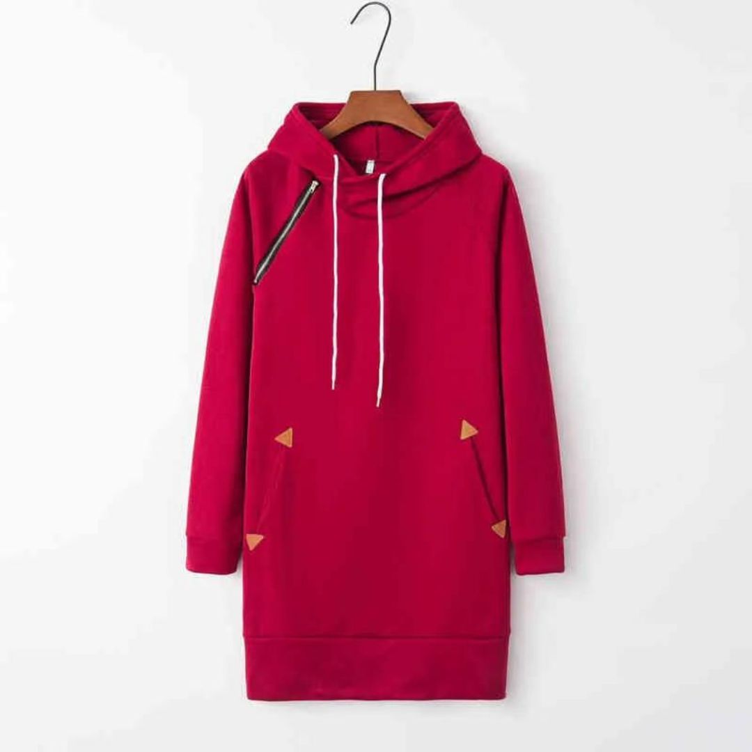LD | Casual sweatshirt jurk met capuchon en zakken