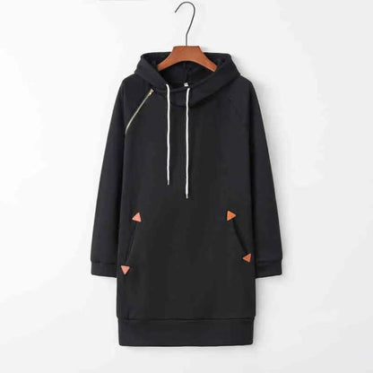 LD | Casual sweatshirt jurk met capuchon en zakken