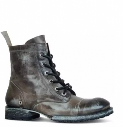 LD | Klassieke robuuste vintage leren veterlaarzen